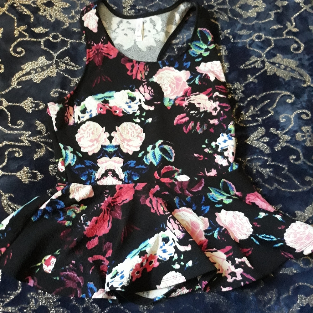 Xhiliration Floral Peplum Top